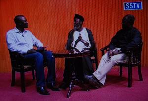 Imam Ashafa and Pastor James being interviewed by Sudan Radio Service (Photo: Imad Karam)