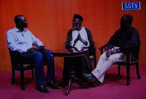 Imam Ashafa and Pastor James being interviewed by Sudan Radio Service (Photo: Imad Karam)