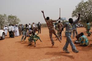 The visitors were welcomed at the Parliament of White Nile     State with dancing by the Fellata community, who are of      Nigerian Hausa origin