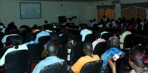 The audience watch the film at the official launch (Photo: Imad Karam)