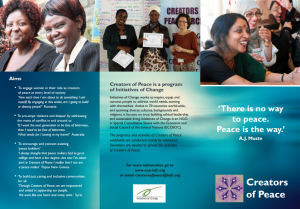 Creators of Peace brochure