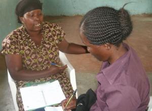 Participants having a discussion