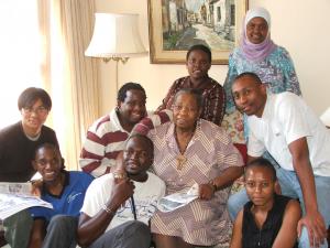 Motlalepula with Harambee participants from seven countries in 2008