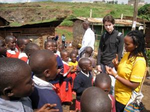 Visiting a school in Kibera