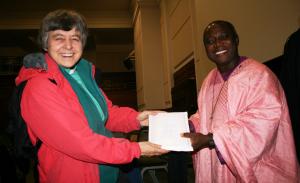 Pastor James Wuye with St John's College, Oxford, chaplain, the Revd Dr Liz Carmichael (Photo: Louise Jefferson)