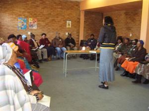 Portia addressing the group (Photo: Jackie Euvrard)