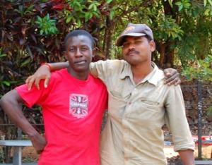 Arnold Tingu (left) and one of the Grampari workers