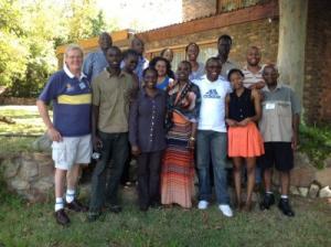 Members of the WfA team in training at Waaogras Centre, Pretoria, South Africa, with Mde Angelina Teny of South Sudan who visited the group.