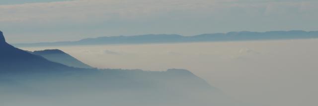 Caux, view, lake, clouds