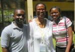 Nombulelo Khanyile (centre) with ALA students Felix Tetteh (left) and Estella Bih-Neh Nsoh (right)