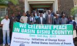 The entire caravan team with DC Christopher Wanjau outside Eldoret town hall