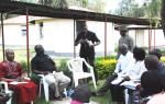 The Chaplain to the Kenya Defence Forces, Rt Revd Bishop Alfred Rotich, and Pastor James Wuye interact in group discussion.