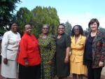 (Left to Right) Lesotho Members of Parliament: The Hon M Kojoana,
Hon Dr K Raditapole, Hon M Tsuluba, Hon M Chaule, Hon M Makara,
IofC Chair of South Africa, Vilma Maritz