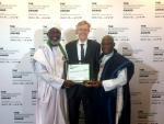 Imam Dr Muhammad Ashafa, Dr Alan Channer and Pastor Dr James Wuye at the UNAOC/BMW 2017 'Intercultural Award Ceremony' in New York