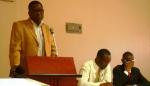 Hon. Dr. Kilemi Mwiria addresses the students.
